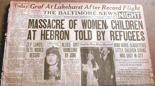 Hebron massacre newspaper